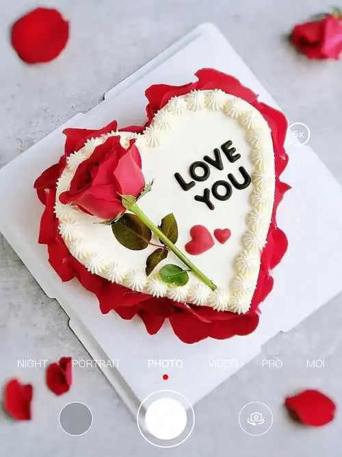 七夕心形情侣蛋糕